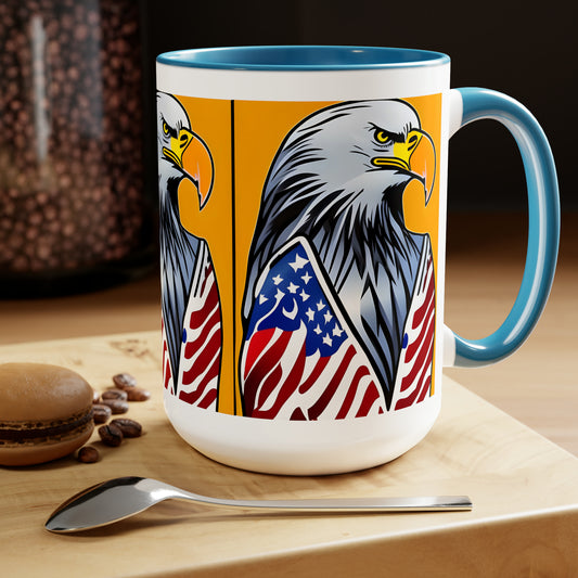 The American Eagle Two-Tone Coffee Mugs, 15oz